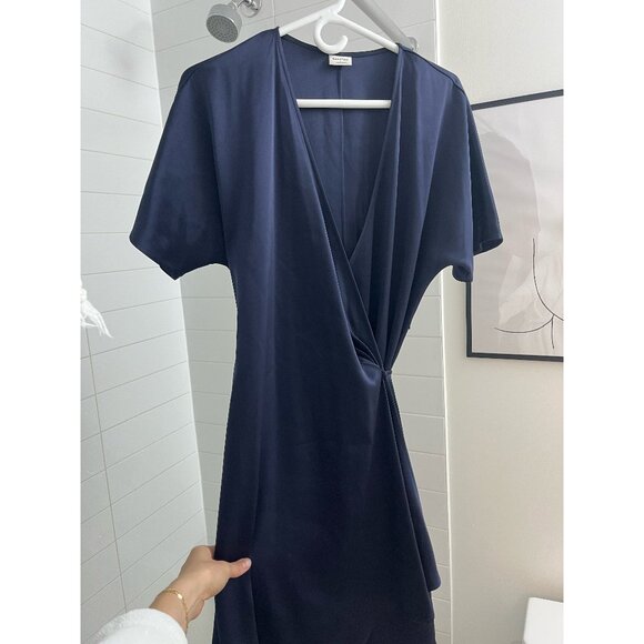babaton size L navy wrap dress - Picture 1 of 3